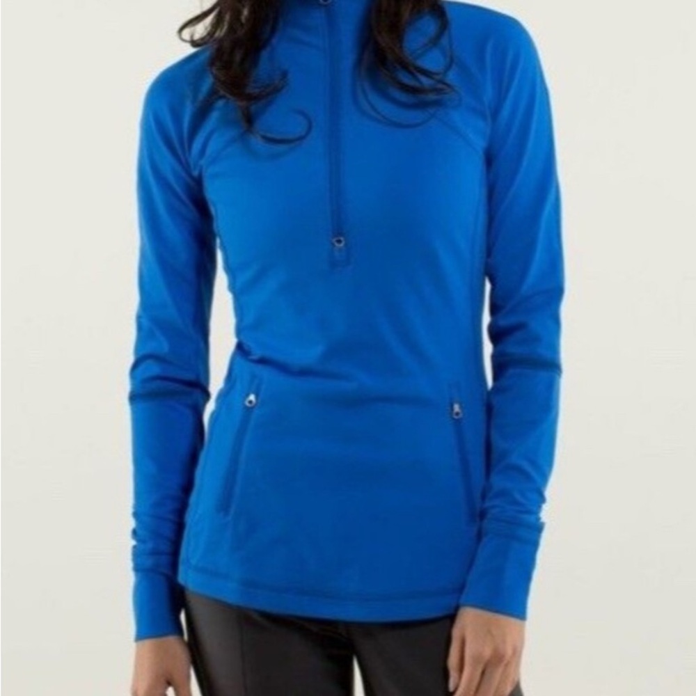 NWOT Lululemon Race With Grace 1/2 Zip Baroque Blue Luxtreme Pullover - Size 8